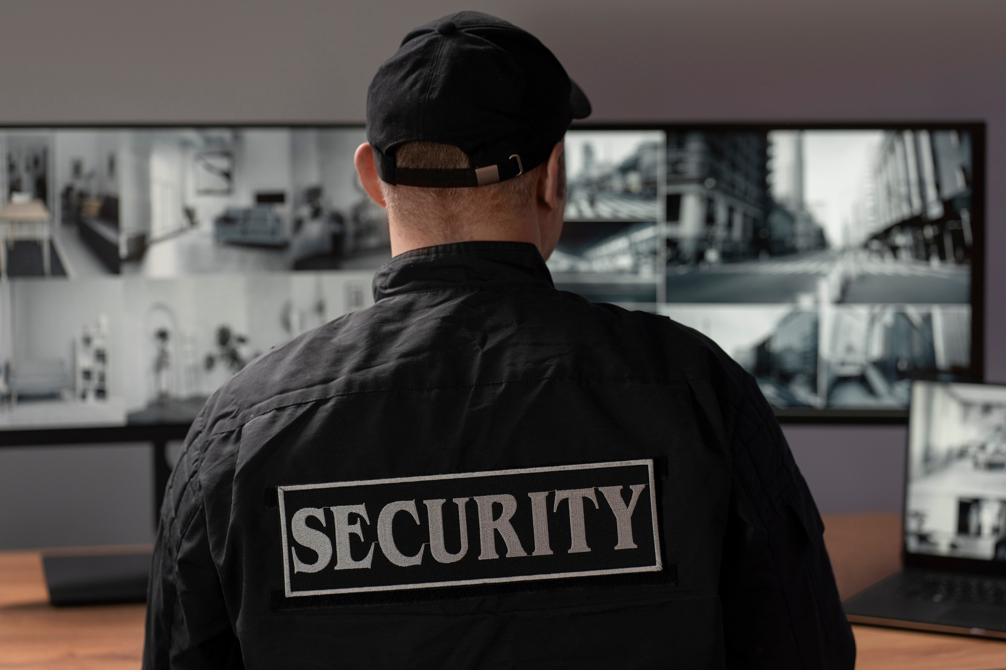 Licensed security guard monitoring hospital entrance in Ottawa